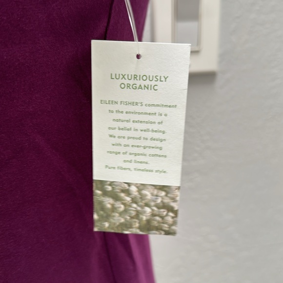 Eileen Fisher Organic Cotton Scoop Neck Tank PS Burgundy Maroon Purple - Picture 9 of 15